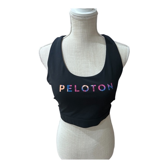 Peloton Black Strappy Logo Sports Bra Athletic Workout Women’s Plus Size XXL - Picture 1 of 6